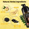 Dark Brown Hair Dye Shampoo for Gray Hair Coverage and Color Control - Herbal 3 in 1 for Men/Women, Ammonia-Free