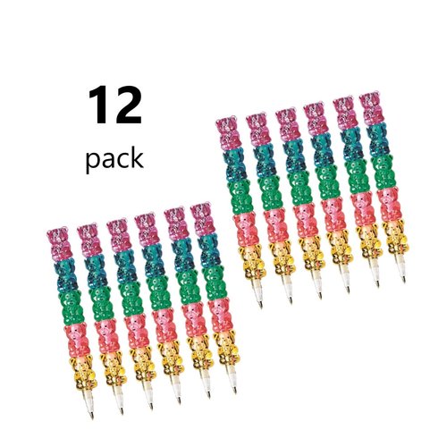 Fun Express Plastic Stackable Bear Pencils, Stacking Point Pencils, 5 in 1 Colorful Pencils for Party Supplies for Birthday Favors or School