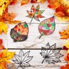18 Pcs Thanksgiving Fall Paper Craft for Kids DIY Autumn Tissue Paper Leaf Suncatcher Kit with 20 PVC Contact Paper and 30 Colored Cellophane Paper for Kids Classroom DIY Crafts Art Party Supplies