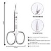 ZIZZLON Nail Scissors Curved Micro Serrated Stainless Steel Eyebrow Scissors for Eyelash, Mustache, Beard, Nose Hair, Toenail – Pedicure, Manicure Scissors for Men and Women