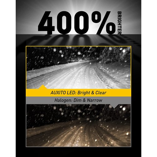 AUXITO 5202 H16 LED Fog Light Bulbs, 6500K Cool White, 400% Brightness CSP Chips, 5201 PS19W PS24W 9009 12085 Halogen Bulb DRL Replacement for Sierra Silverado Yukon Tahoe Canyon, 2Pack