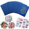 Sureio Kids Passport Book with Assorted Travel Stickers for Scrapbooks Party Favors Wall Decals Arts Crafts School Supplies Game Prizes Collections for Boys and Girls (348 Pcs)