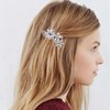 QEEYON 4Pcs Crystal Flower Bridal Hair Clips Rhinestone Hair Clips Silver Bridal Hair Pieces Crystal Headpiece Bridesmaids Bride Wedding Hair Accessories for Women Girls