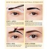 Brow Tattoo Peel Off Tint Set - 2Pcs Gray Peel Off Eyebrow Tint Gel, Long Lasting Up to 3 Days, Waterproof Smudge-proof Eyebrow Tattoos Gel, Peeling Eye Brow Makeup with Brow Stencils & Razor-03
