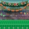 Football Party Supplies Set, 10Pcs Football-Themed Party Decorations Disposable Football Party Hanging Swirl Banners Tablecloth Perfect for Sports Theme Birthday Parties Game Day Tailgate Celebrations