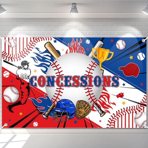 Avezano Baseball Party Decorations Banner for Boys Kids Teens Baseball Concessions Banner Basebal...