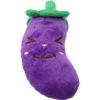 Junfamilee Purple Eggplant Squeaky Toys Cute Fruits Vegetables Plush Puppy Chew Soft Toy, Pet Supplies, Dog Squeak Toys