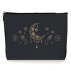 ZYQFN Black Gold Witchy Cosmetic Makeup Bags, Witchy Goth Tarot Halloween Gifts for Women, Witchy Purse Witchy Stuff Witchy Decor Aesthetic, Halloween Zipper Pouch Bag. (094)