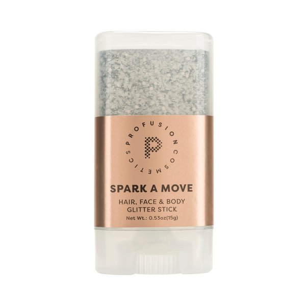 Profusion Cosmetics Spark A Move Hair, Face, and Body Glitter Stick, Get Glam Instantly and Shine Bright All Day with Multi-Dimensional Glitter Stick, Unleash Your Inner Sparkle (Moonwalk)