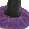 Seasons Stars SSDecor Halloween Witch Hat with Purple Tulle and Sequins, Halloween Costume Accessory Black and Purple Witch Cap for Kids Women Halloween Party