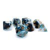 D&D Dice Set Teal White Dice for Dungeon and Dragons DND 7-Die RPG Dice D20 D12 D% D10 D8 D6 D4
