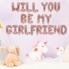 2 Set 42Pcs Rose Gold Will You Be My Girlfriend Letter Balloons 16in Balloon Foil Letter Decorations Party Decor Rose Gold Letter Balloons Will You Be My Girlfriend Party Supplies