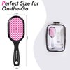 Aussumy Vented Detangling Hair Brush - 2 Pack Detangler Hairbrush for Effortless Tangle Removal - Ultra-Soft Bristles -For Natural Curly Straight Wet Dry Damaged Hair for Women Men Kids - Black & Pink