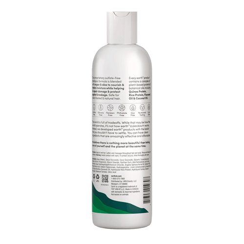 earth Moisture and Repair Shampoo - Moisturizing Shampoo with Argan and Aloe - Restores Damage and Moisture - Safe for Color Treated Hair - 12 oz