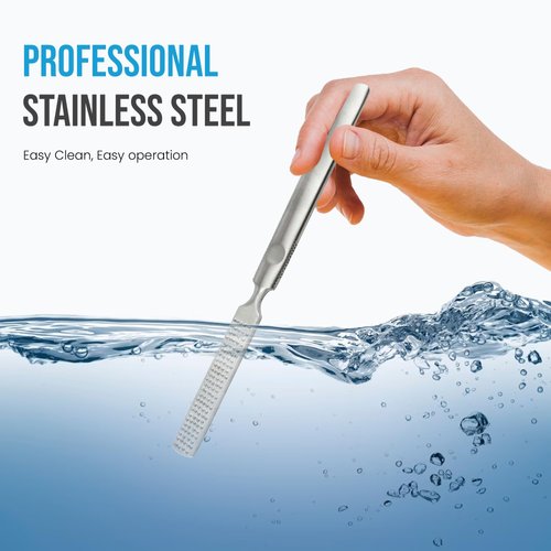 Foot Rasp Foot File and Callus Corn Remover (7" inch) Foot Care Pedicure Metal Surface Tool to Remove Hard Skin, Can be Used on Both Wet and Dry Feet, Colossal Stainless Steel File by Krisp Beauty