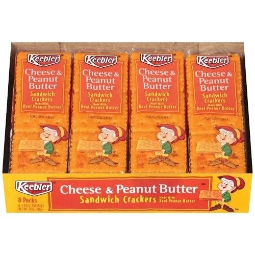 Keebler Cheese and Peanut Butter Sandwich Crackers 8 count - 2 packs