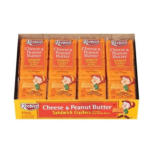 Keebler Cheese and Peanut Butter Sandwich Crackers 8 count - 2 packs