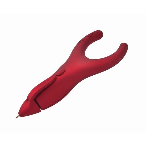 PenAgain® Ergo Soft Red Retractable Ballpoint Pen, Comfort Grip, Black Ink