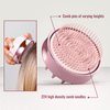 2-in-1 Scalp Massager Shampoo Brush, Scalp Scrubber for Hair Growth & Dandruff Removal, Hair Scrubber with Soft Silicone Bristles, Wet Dry Scalp Exfoliator for Scalp Care (Pink)