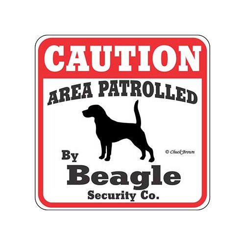 Dog Yard Sign Caution Area Patrolled by Beagle Security Company