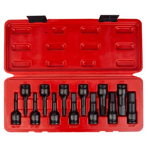 SUNEX TOOLS 3649 SAE & Metric Impact Hex Driver Set
