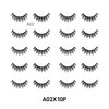 Laflare Premium Silk Lashes 3D Faux Mink Eyelashes Multipack, Light, Natural Looking, Professional Easy to Apply Eyelashes in a Knitted Style 10 Pairs Jumbo Pack (A02X10P)