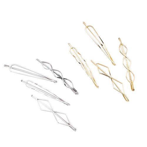 LALAFINA 8pcs Geometric Hairpin Metal Hair Pins Set Hair Bobby Pins Bridal Bobby Pins Minimalist Hair Styling Jewelry Hair Barrettes Accessories for Girl Women