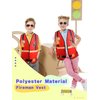 Kids Career Community Helper Dress Up Vest Costumes Firefighter Role Play Vest Cosplay Set for Career Day Halloween Party (Firefighter Color 1)