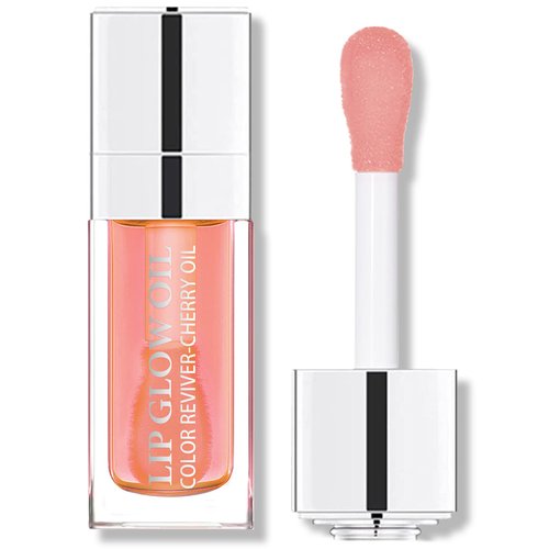 Hydrating Plumping Lip Oil Lip Gloss Lip Balm Lip Care Transparent Toot Tinted Sheer Color Liquid Lip Oil Moisturizing Lip Oil, Non-Sticky Nourishing Repairing Lip Care Products(PINK)