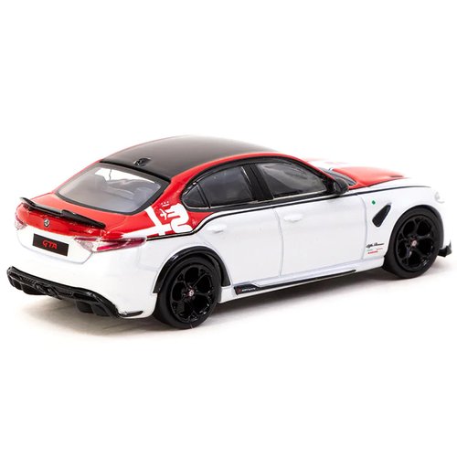 Tarmac Works Giulia GTA White and Red with Black Top Global64 Series 1/64 Diecast Model T64G-TL031-RW