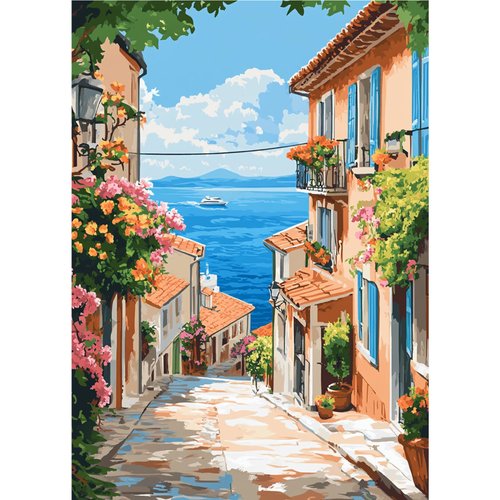 EOBROMD Paint by Numbers for Adults, DIY Landscape Paint by Number Kits for Beginner on Canvas, Landscape Paint by Numbers Adult Kit Drawing Arts and Crafts for Gift Home Wall Decor 16x20inch