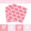 96 Pcs Pig Birthday Tableware Set Pink Pig Plates Napkins Farm Animal Party Decorations Piggy Dinnerware with Piglet Party Supplies for Cartoon Pig Girls Birthday Tableware Kit Party Favor 24 Guests
