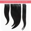 Loxxy Seamless Clip in Extensions Real Human Hair Pu Weft Straight Seamless Clip in Hair Extensions Human Hair 16 Inch Jet Black Real Hair Clip in Extensions Natural Hair Full Head #1 110g 7pcs