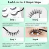 Bepholan Manga Lashes Natural Look 2 Styles False Eyelashes Reuseable Strip Wispy Fake Lashes 3 Pairs Cat Eye Lashes Fluffy Spiky Anime Lashes with Tweezer(M2615)