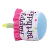 Ushang Pet Happy Birthday Cake Catnip Toys, Birthday Cake Shaped Chew Toys for Kitten Funny Cats Gifts Plush Cat Birthday Party Toys, Pink