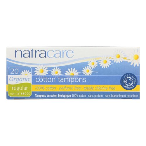 NATRACARE Organic All Cotton - Regular - Non-Applicator Tampons, 20 Count