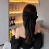 Red Hair Bow Black Hair Bow, 2PCS Big Bows for Girls Hair Bow Clips, Red Bow for Hair Black Bow for Hair Clips, Satin Hair Bows with Long Tail Alligator Clips, Coquette Bows Accessories