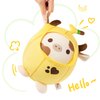 PEACH CAT Cute Banana Cow Plush Pillow Banana Cow Stuffed Animal Cow plushie with Banana Outerwear for Kids Yellow 8"