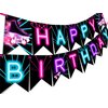 Roller Skating Glow Rainbow Happy Birthday Banner Pennant - Roller Skating Party Supplies - Roller Skating Party Decorations - Glow