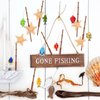 36 Pcs Fishing Birthday Party Decorations Fish Cupcake Pole Picks Fishing Themed Party Supplies Little Fisherman Tropical Appetizer Pick Cocktail Decoration for Tropical Party Cocktail Cake Decor