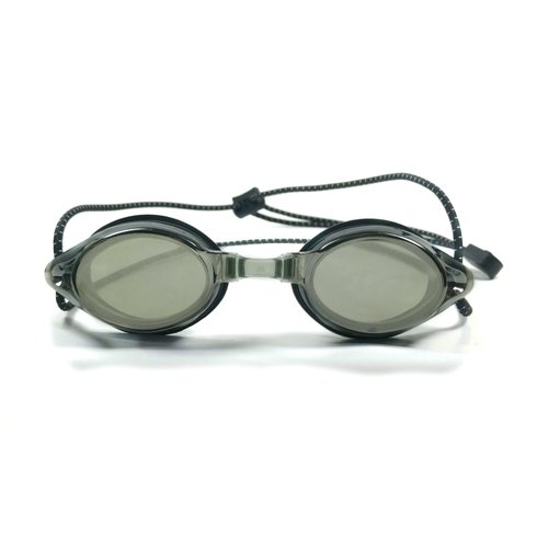 Resurge Sports Anti Fog Racing Swimming Goggles with Quick Adjust Bungee Strap (Black Mirrored)