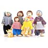 Jzszera Wooden Dollhouse People, 2-4 inches Doll House Dolls Family with 2 Pets (Dog and Cat)