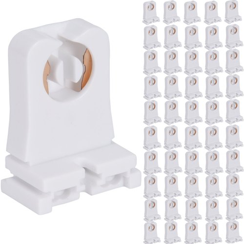 Non-shunted Turn Type T8 Lamp Holder JACKYLED 50-Pack UL Socket Tombstone for LED Fluorescent Tube Replacements Medium Bi-pin Socket for Programmed Start Ballasts