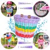 Bicycle Basket for Girls, Adjustable Front Handlebar Bike Basket with Bike Streamers Set Bell/Bicycle Windmill/Bicycle Wheel Beads DIY Bike Decoration Accessories Kit Gift (Rainbow 1)