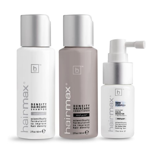 Hairmax Density Hair Care Set - For Thinning Hair - Invigorating Shampoo, Conditioner & Hair Booster - For Men & Women - 2 Bottles (2 fl oz) & 1 Bottle (1 fl oz)