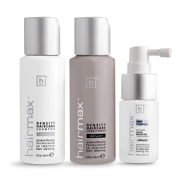 Hairmax Density Hair Care Set - For Thinning Hair - Invigorating Shampoo, Conditioner & Hair Booster - For Men & Women - 2 Bottles (2 fl oz) & 1 Bottle (1 fl oz)