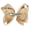 DEEKA 2 PCS 6" Big Hand-made Shiny Glitter Ribbon Hair Bows Alligator Clips Hair Accessories for Little Teen Toddler Girls Kids Set of 2 -Light Gold