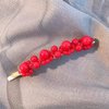 Numblartd 2Pcs Handmade Red Artificial Pearl Gold BB Hairpin Barrettes Hair Clips Pins for Wedding Bridal Bridesmaid - Sweet Fashion Alloy Side Clamp Hair Accessories for Women