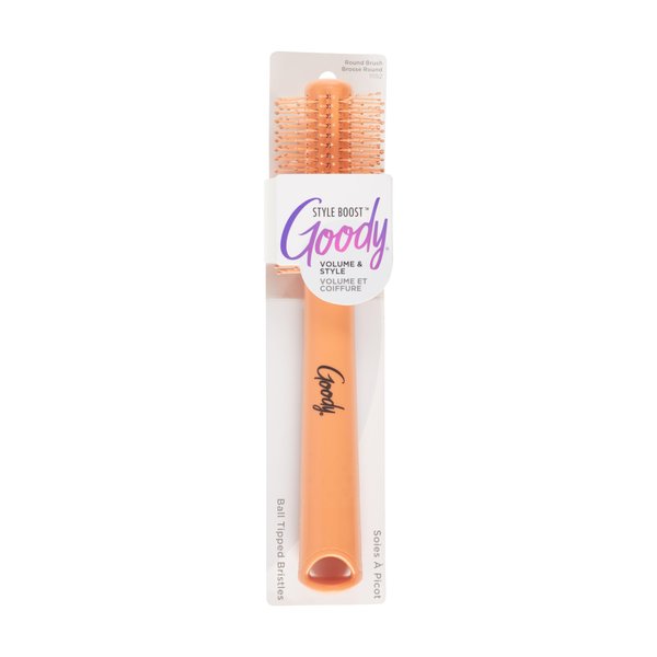 Goody Style Boost 21 mm Round Brush, Adds Lift & Hair Volume, Use as a Blow Out Brush or Styling Brush, Easy-Grip Handle, Comfortable Hair Brush for Fine Hair, For Short & Medium Hair, Coral