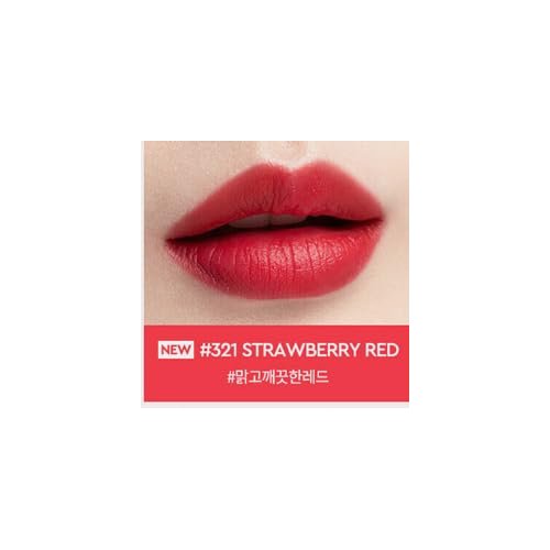 HERA Korea Cosmetic Sensual Powder Matte Lipstick No. 321 Straberry Red (2 x 1.1g Mini), Black